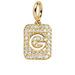 Block Pavé Initial Cluster Charm - G