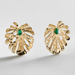 Just Breezy Palm Leaf Earrings - Palm Leaf