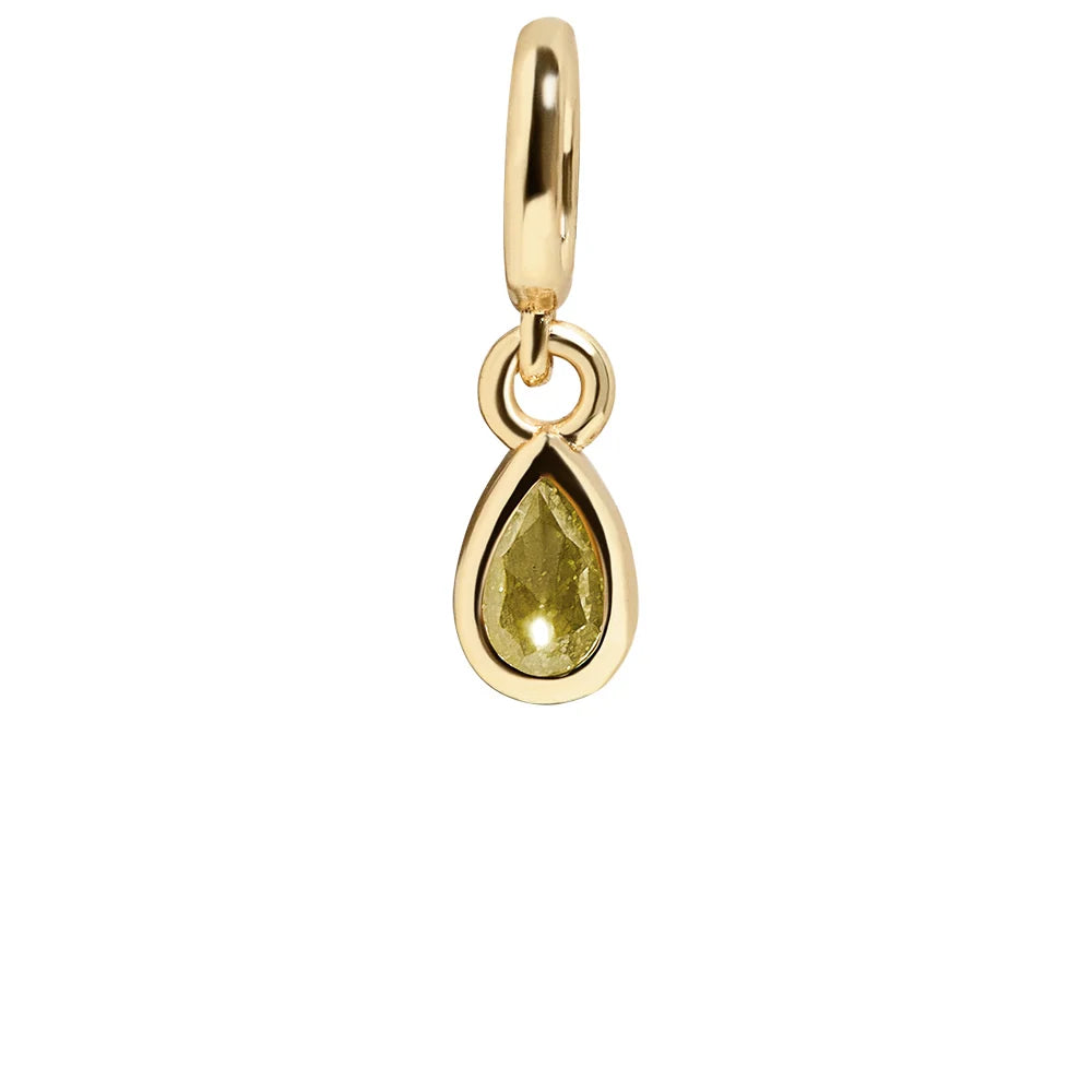Birthstone Cluster Charm - Peridot/Gold