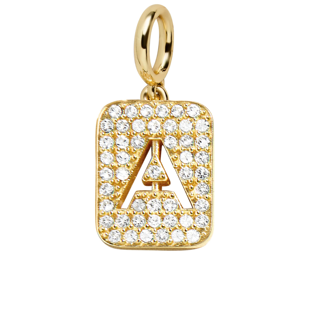 Block Pavé Initial Cluster Charm - A