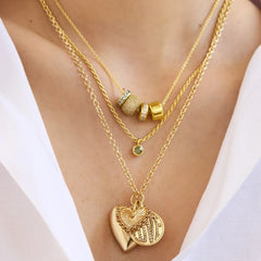 Heart Cluster Charm Necklace - Heart