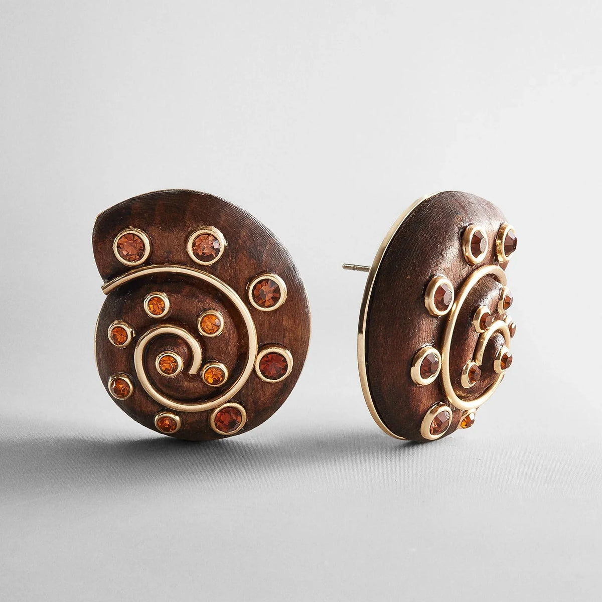 High Tide Shell Statement Earrings - Brown
