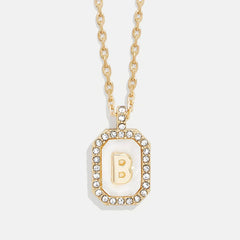Gold & Mother of Pearl Initial Necklace - Mother Of Pearl