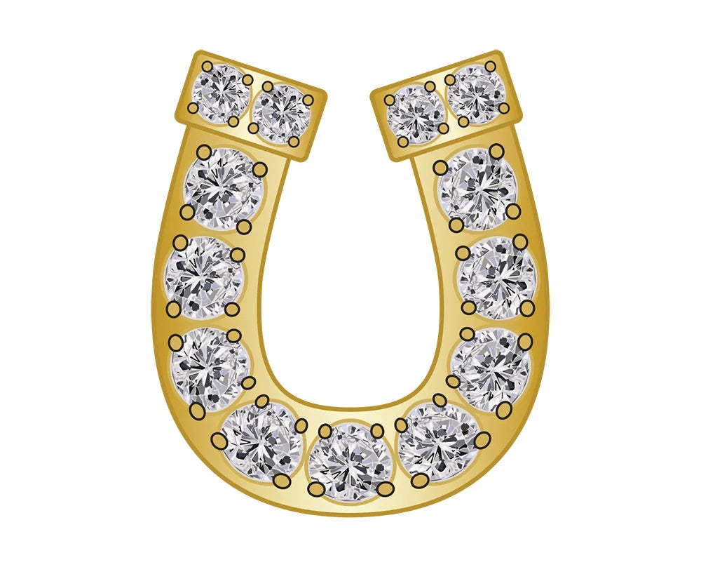 Horseshoe Icon - Pavé Gold