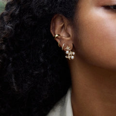 Nora Crystal Earrings - Gold/Pavé