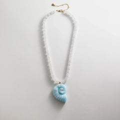Sun Drift Semi-Precious Pendant Necklace - Spiral Shell