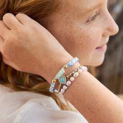 Acrylic Kids' Custom Nameplate Bracelet - Translucent Aqua