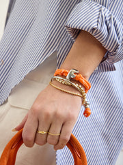 Knotty Initial Custom Bracelet - Tangerine Single Letter