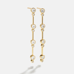 18K Gold Celine Earrings - Gold/Pavé