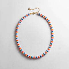 Amaris Semi-Precious Beaded Necklace - Red/Blue Multi