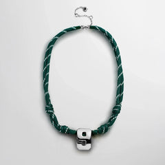 Knotty Varsity Custom Necklace - Dark Green Single Digit