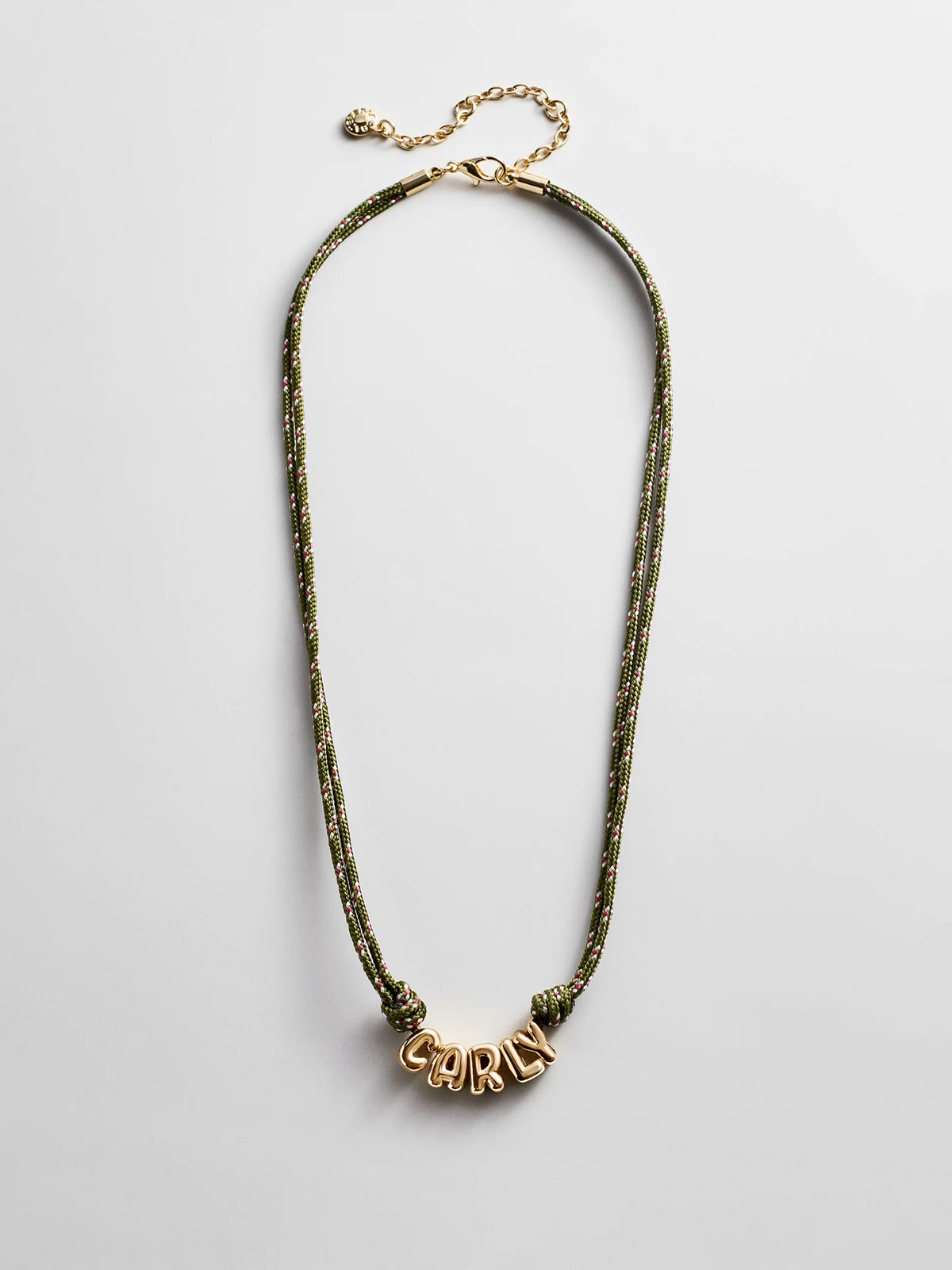 Bubble Letter Custom Paracord Necklace - Dark Green