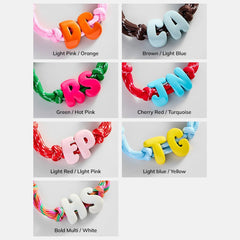 Knotty Enamel Initial Custom Bracelet - Red/Blue Double Letter