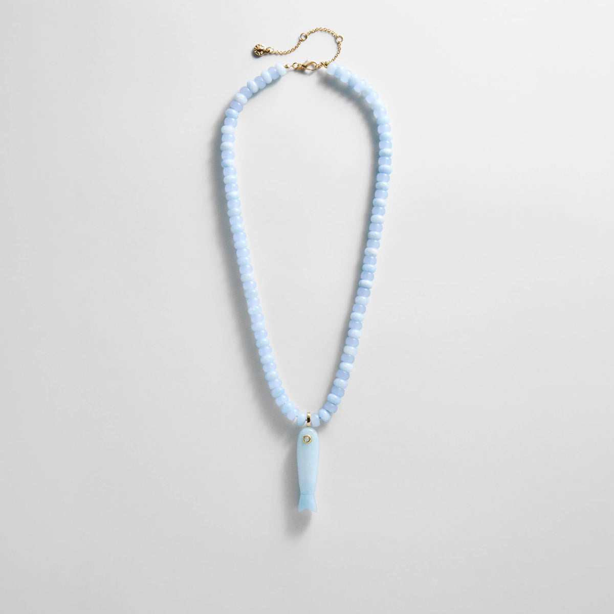 Sun Drift Semi-Precious Pendant Necklace - Blue Fish