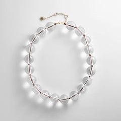 Jane Beaded Necklace - Clear/Brown