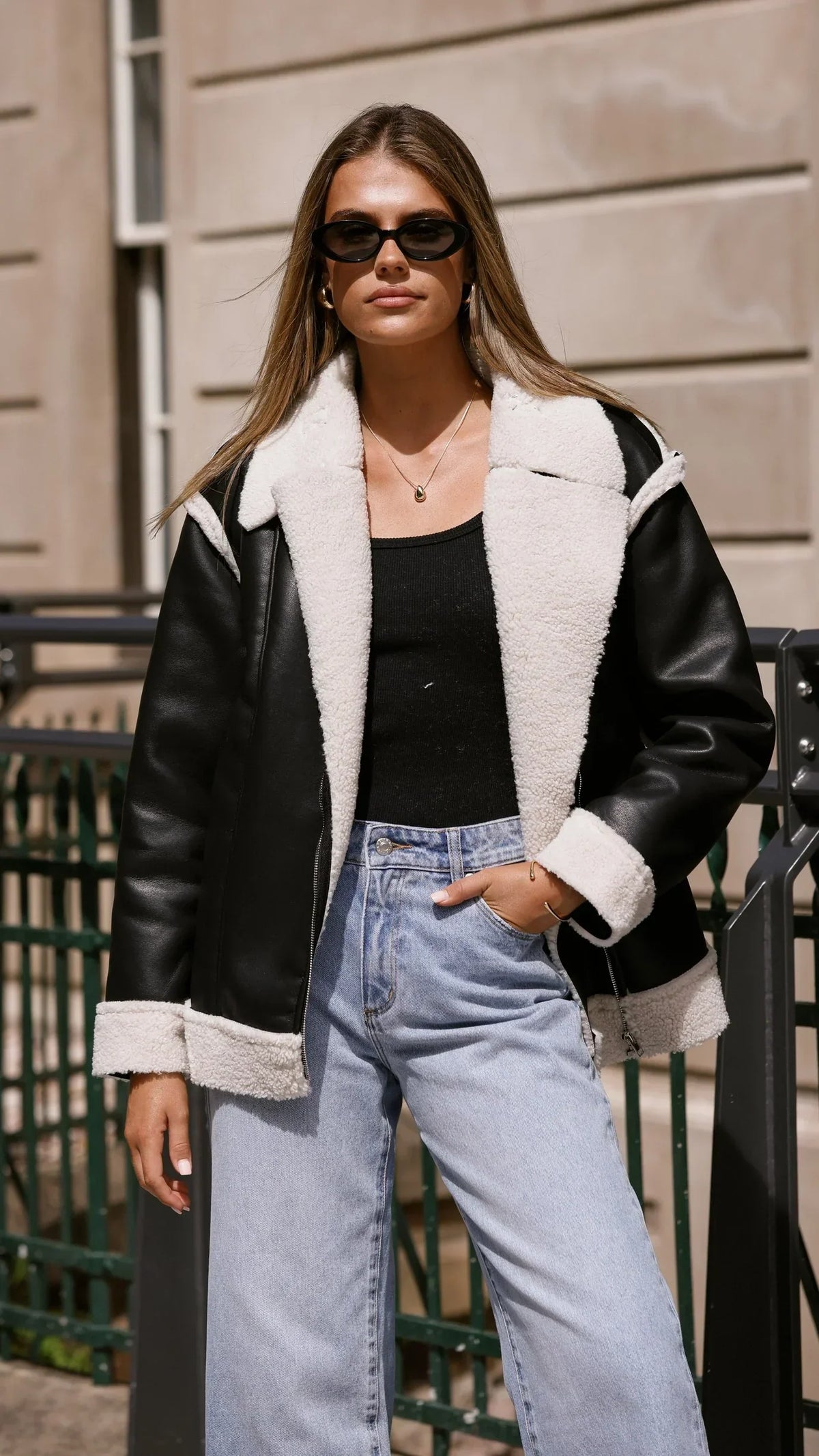 London Oversized Biker - Black