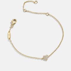 18K Gold Heart Bracelet - Heart