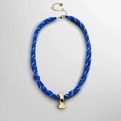 Knotty Varsity Custom Necklace - Royal Blue Single Digit
