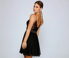 Prue Formal Embroidered Sequin Party Dress