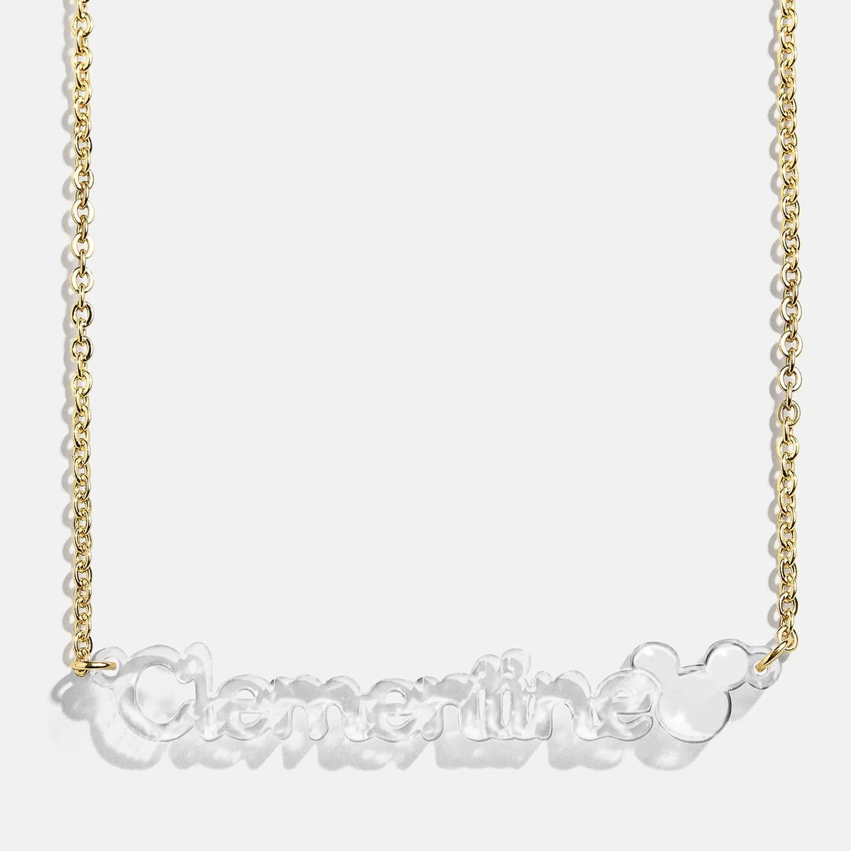 Disney Mickey Mouse Acrylic Custom Nameplate Necklace - Clear