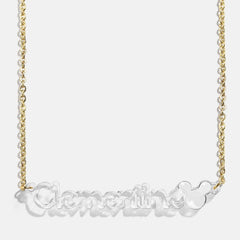 Disney Mickey Mouse Acrylic Custom Nameplate Necklace - Clear