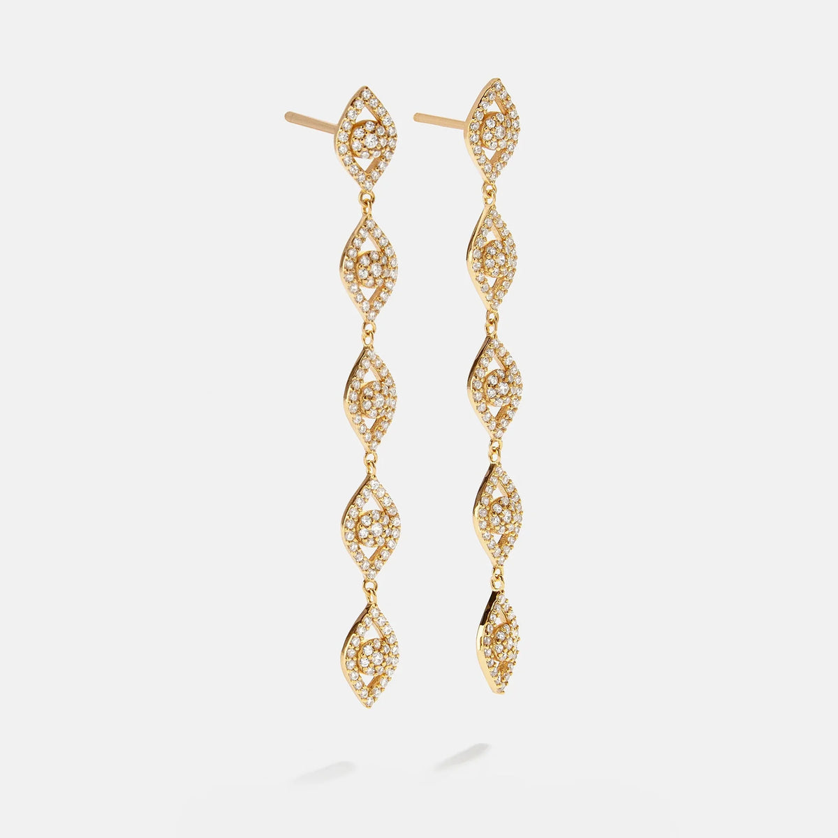 18K Gold Evil Eye Drop Earrings - Evil Eye