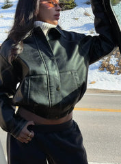 Jaxton Faux Leather Jacket Black