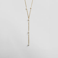 Juliet Pearl Lariat Necklace - Gold/Pearl