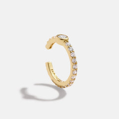 Dani 18K Gold Ear Cuff - Gold/Pavé
