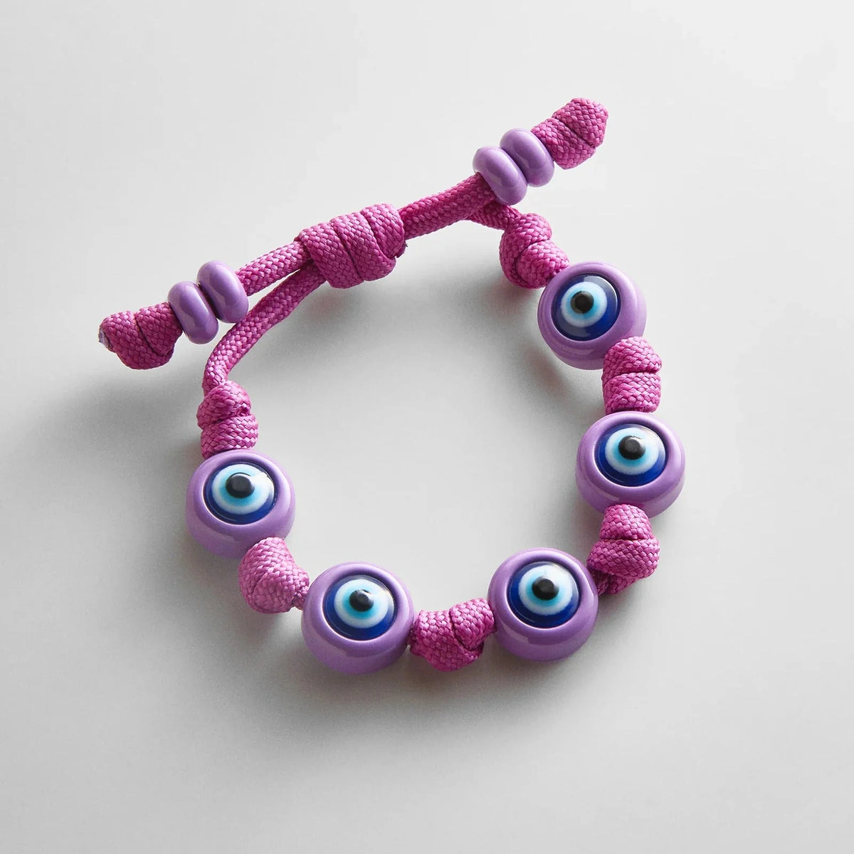 Knotty Good Eye Cord Bracelet  - Lilac