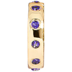 14K Gold Birthstone Charm Beads - Amethyst