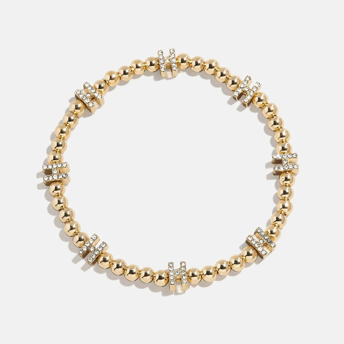 Gold/Pavé Repeating Initial Pisa Bracelet - H