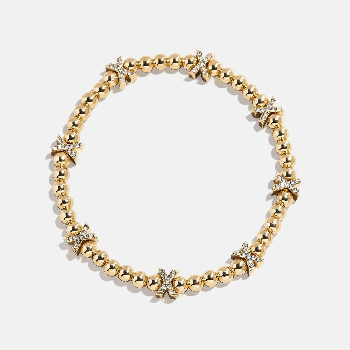 Gold/Pavé Repeating Initial Pisa Bracelet - X