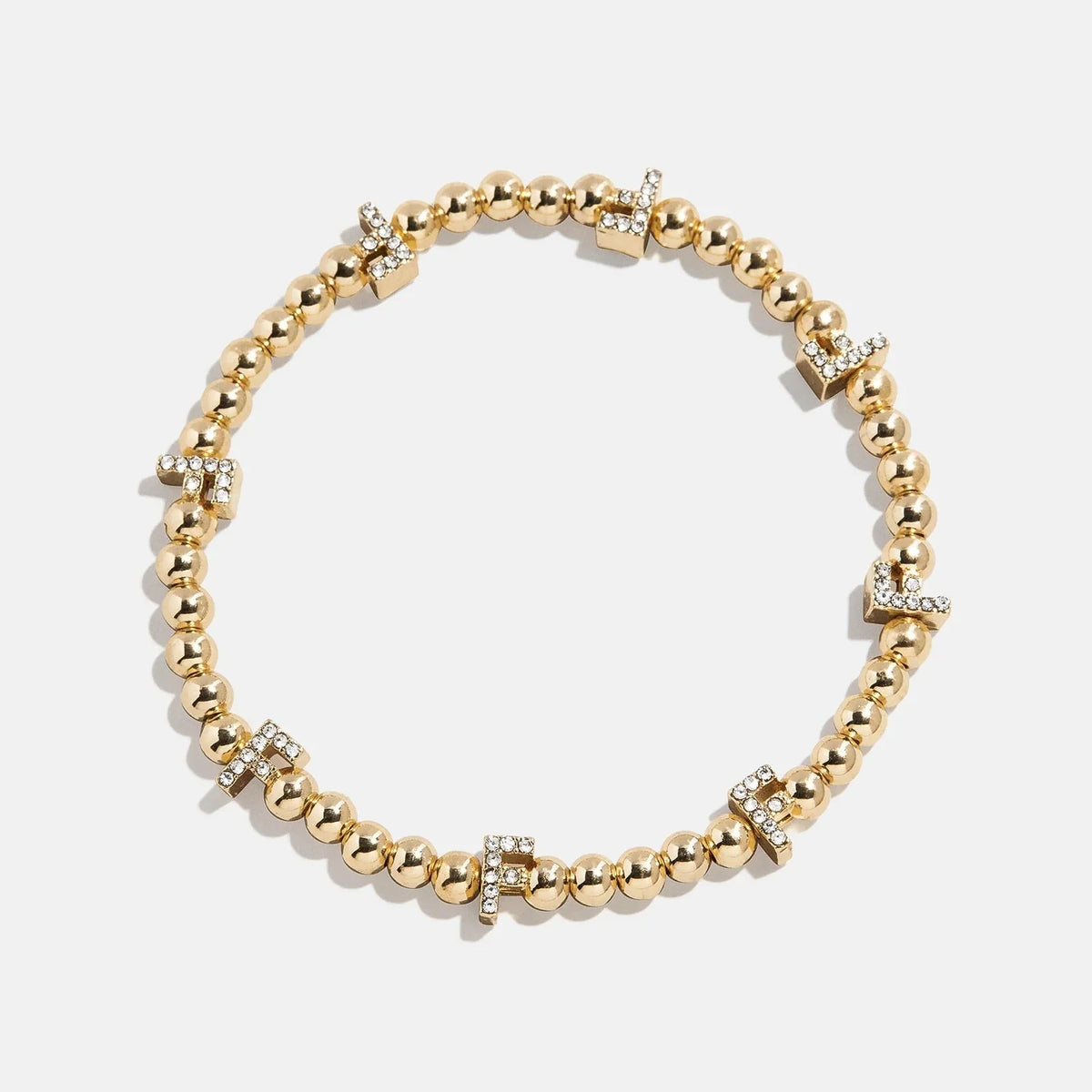 Gold/Pavé Repeating Initial Pisa Bracelet - F
