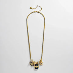 Evil Eye Charm Necklace - Lapis Evil Eye