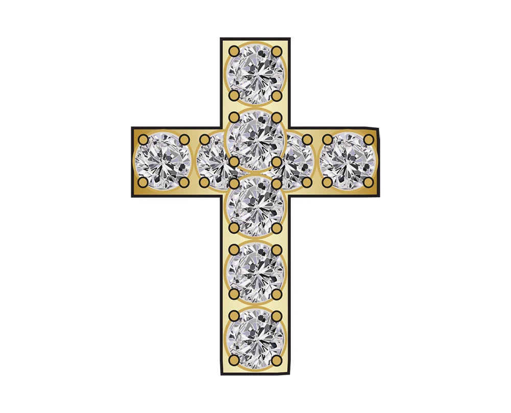 Cross Icon - Pavé Gold