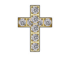 Cross Icon - Pavé Gold