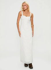 Maisone Broderie Maxi Dress White