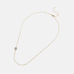18K Gold Asymmetrical Evil Eye Necklace - Evil Eye