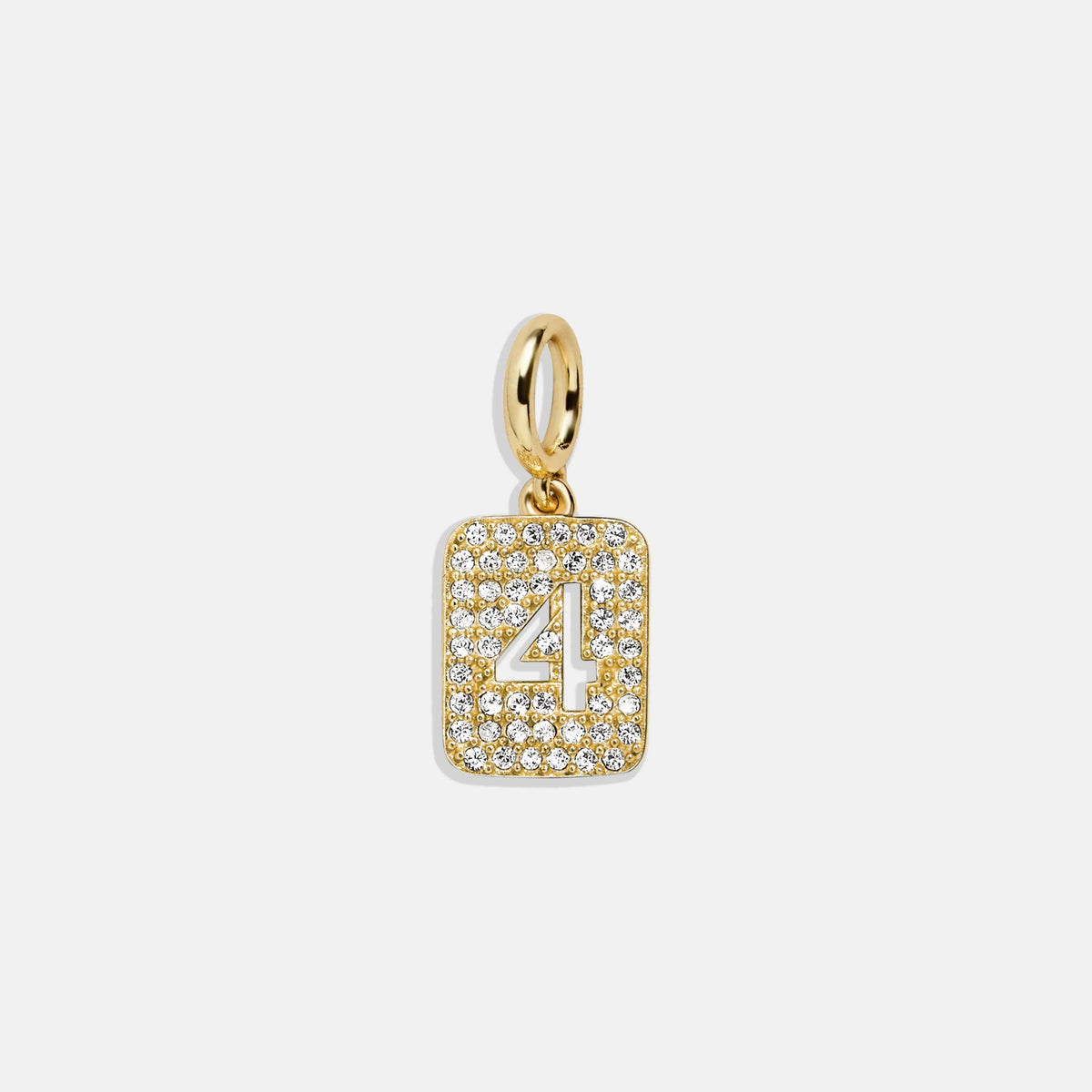 Block Pavé Number Cluster Charm - 4