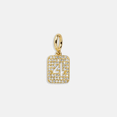 Block Pavé Number Cluster Charm - 4