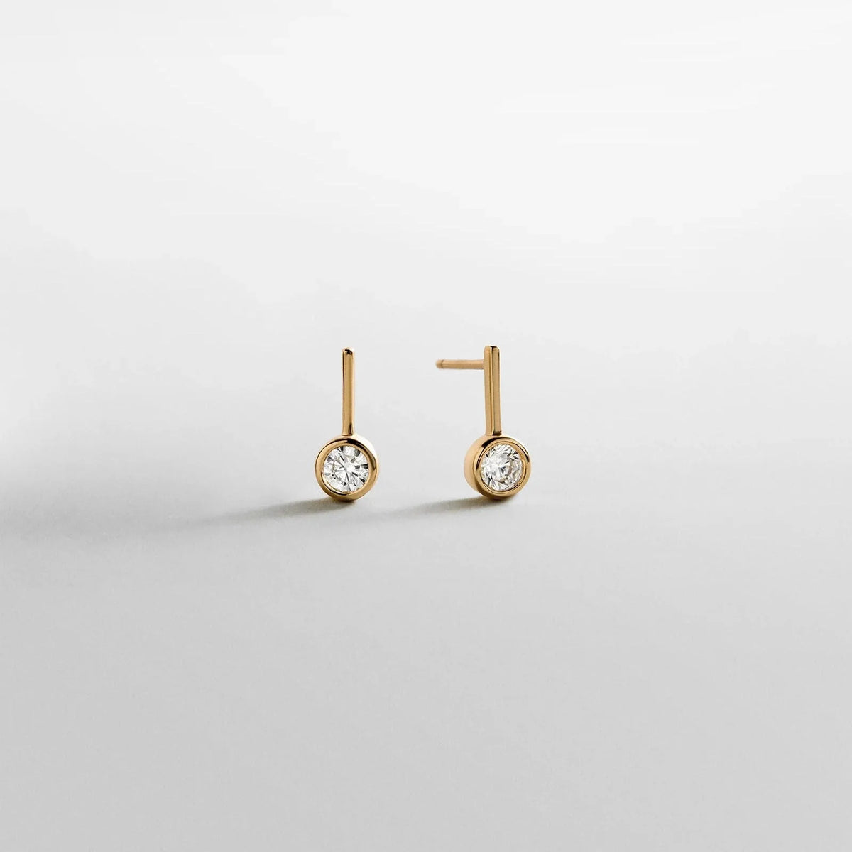 Fallon 14K Gold Bezel Earrings - Gold