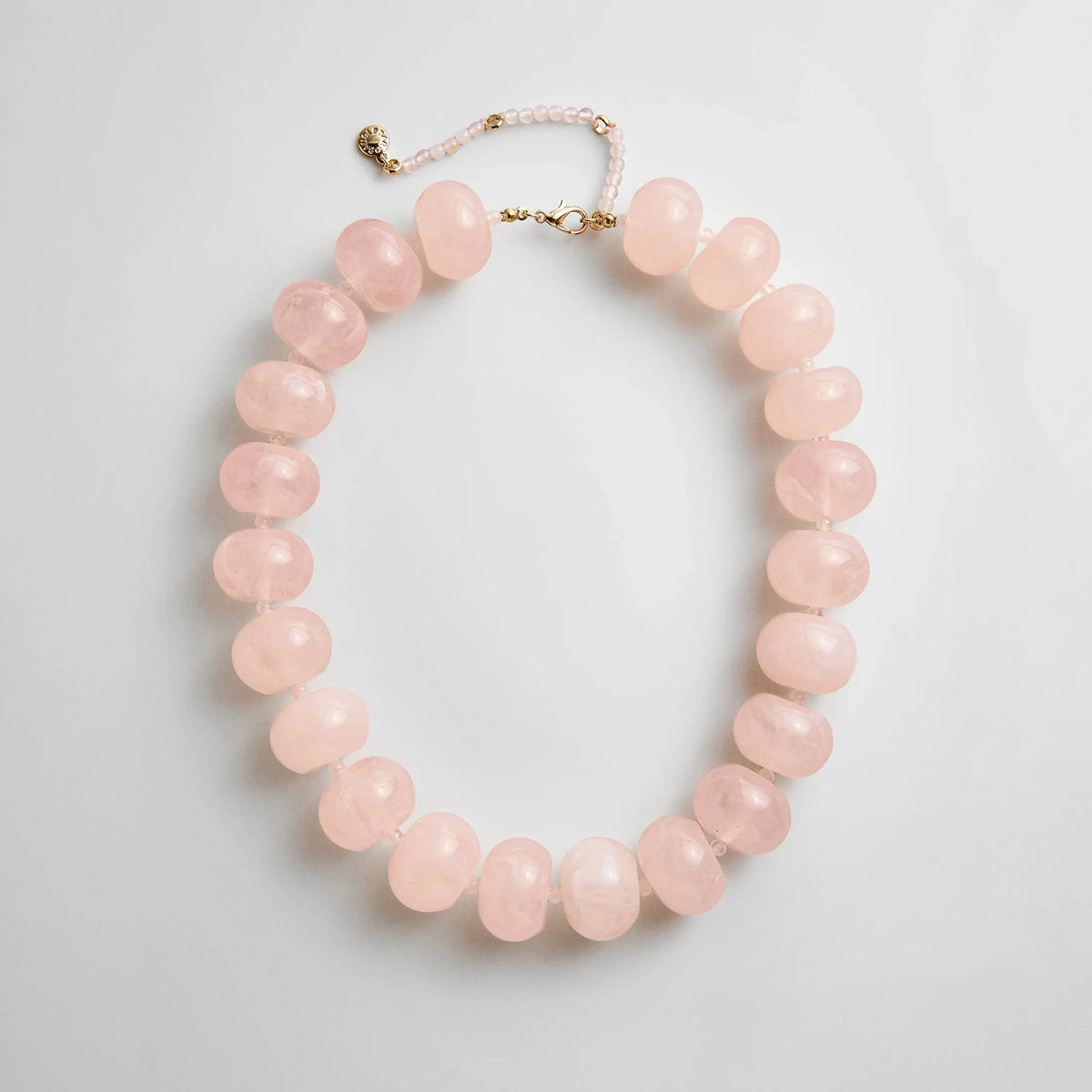 Joan Semi-Precious Necklace - Rose Quartz Bead
