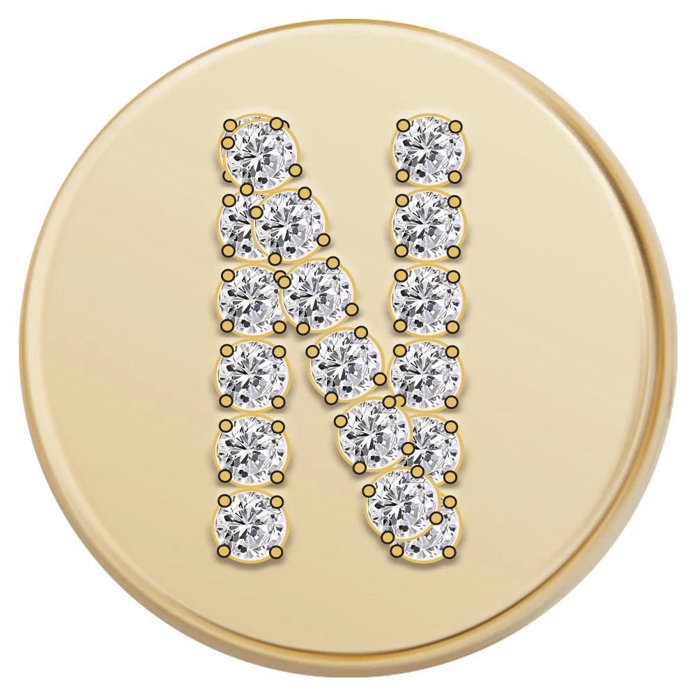 Gold Letter Bead - N