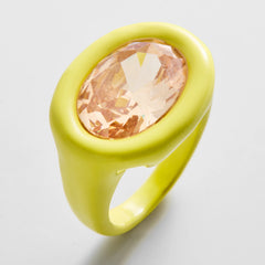 Joy Pop Cubic Zirconia Ring - Peach/Yellow