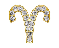 Aries Mini Zodiac  Icon - Pavé/Gold