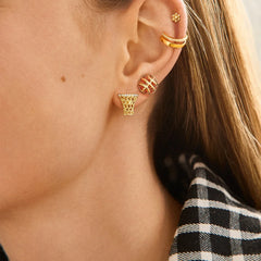 Three-Pointer Earring Set - Basketball
