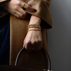 Gold/Pavé Repeating Initial Pisa Bracelet - N