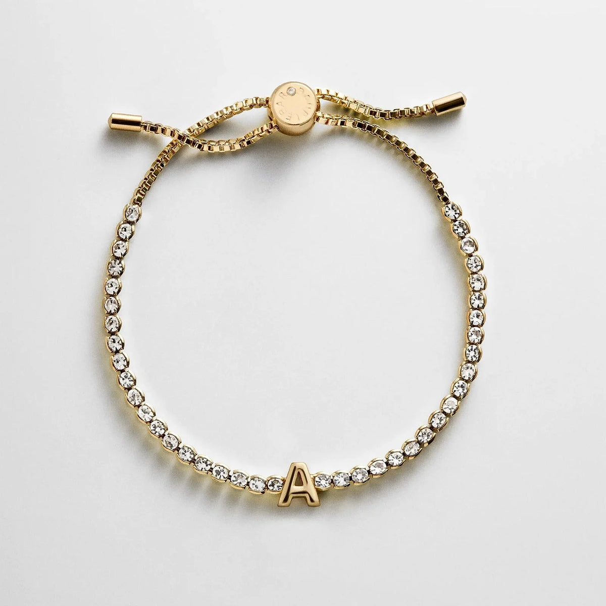 Block Letter Tennis Bracelet - Initial Tennis Bracelet
