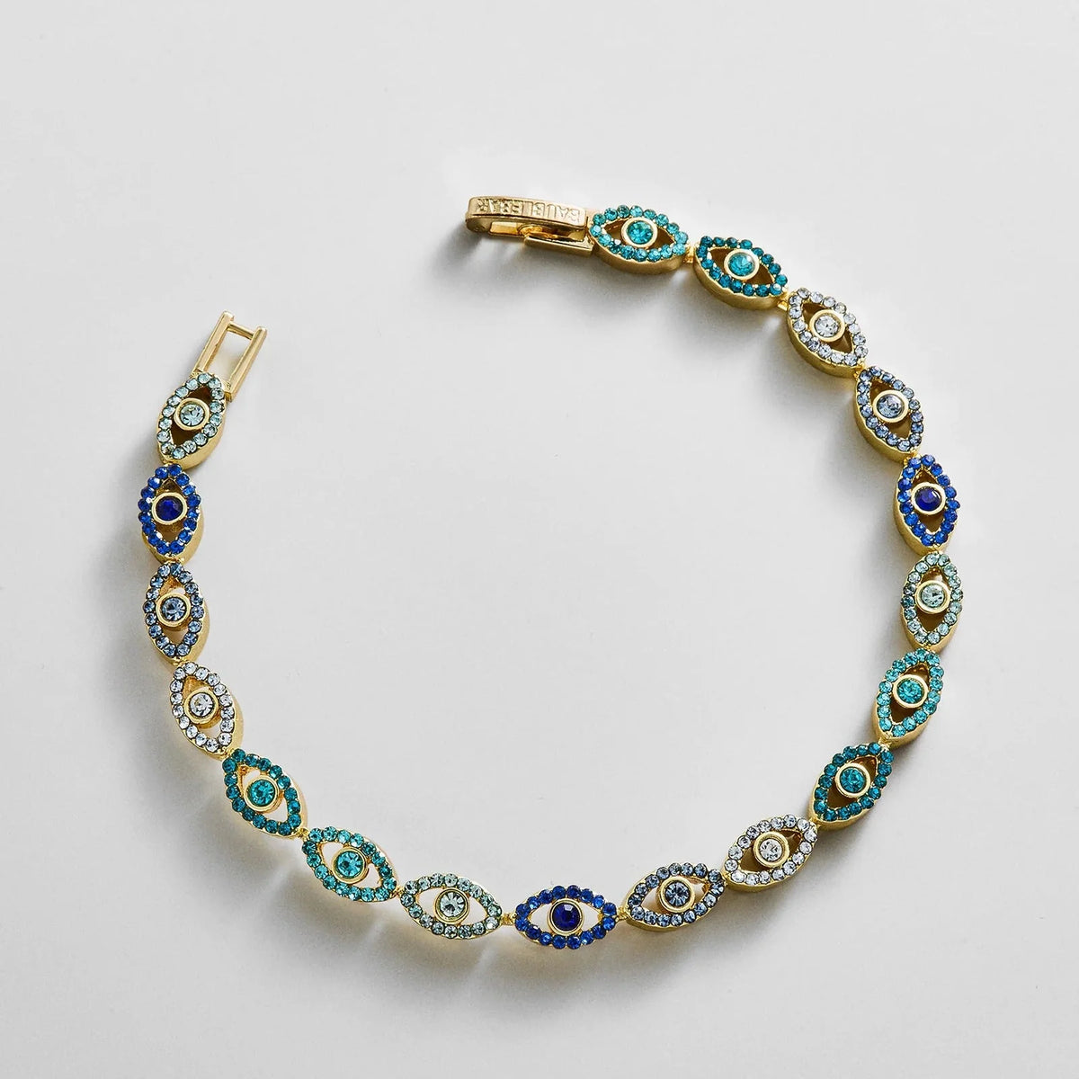 Evil Eye Tennis Bracelet - Gold/Blue